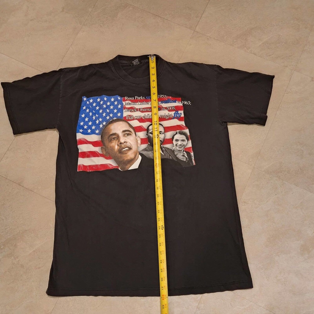 VTG Barack Obama Rosa Parks Martin Luther King Mens 3XL Rap Tee T Shirt - Picture 7 of 12